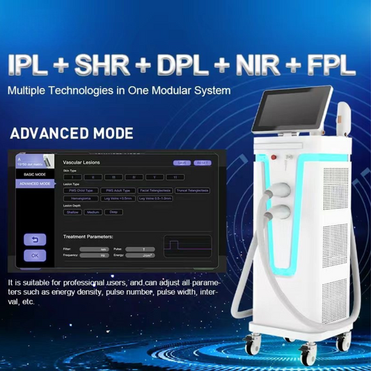 IPL, SHR, DPL, NIR and FPL multifunction aesthetic system